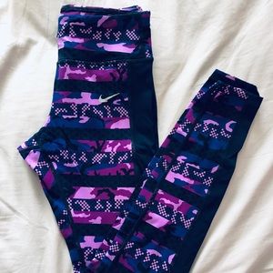 Nike Dri-Fit Purple Camo Running Leggings